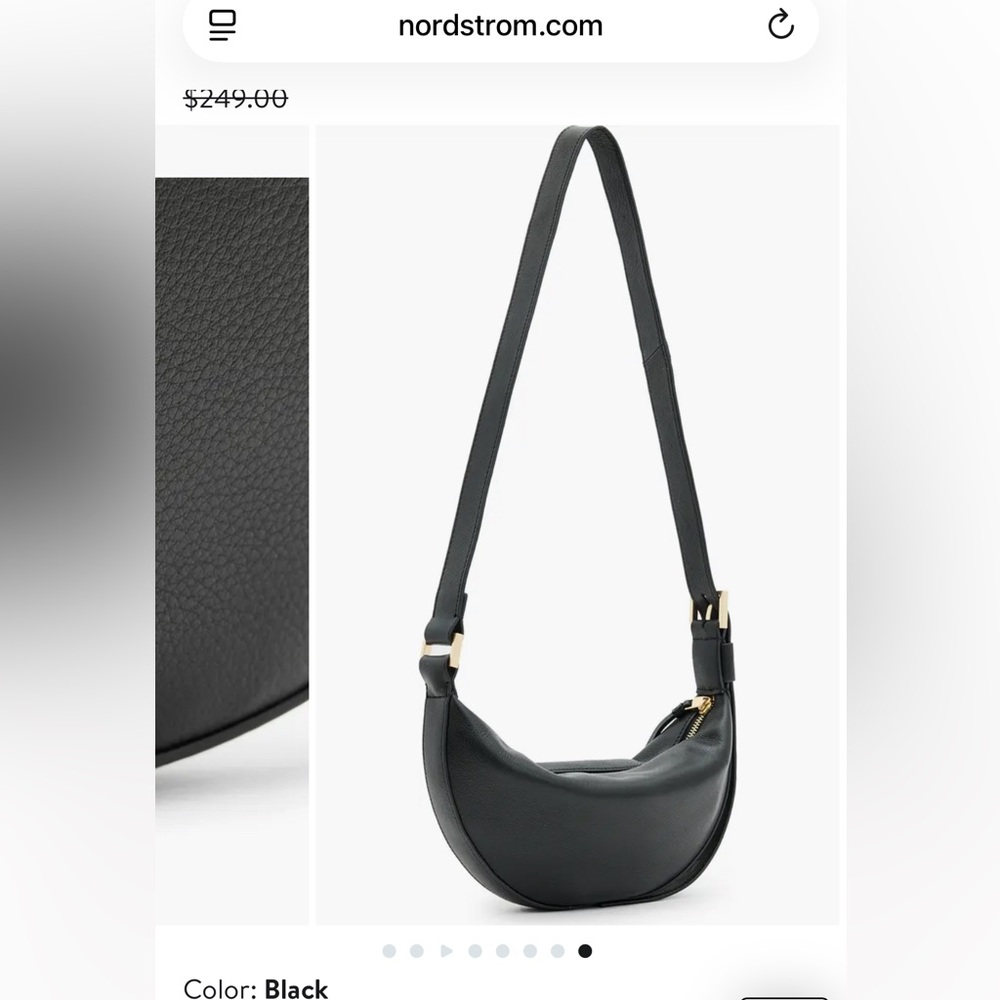 All Saints Half Moon Leather Crossbody Bag